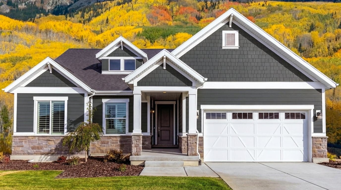 House with siding painted in Black Magic PPG1001-7 by PPG