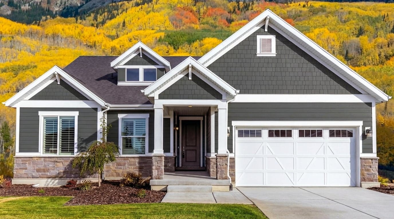 House with siding painted in Onyx PPG1011-7 by PPG