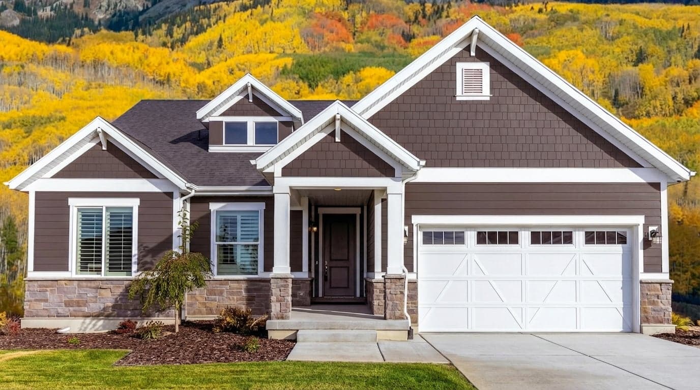 House with siding painted in Carnelian SW-7580 by Sherwin-Williams
