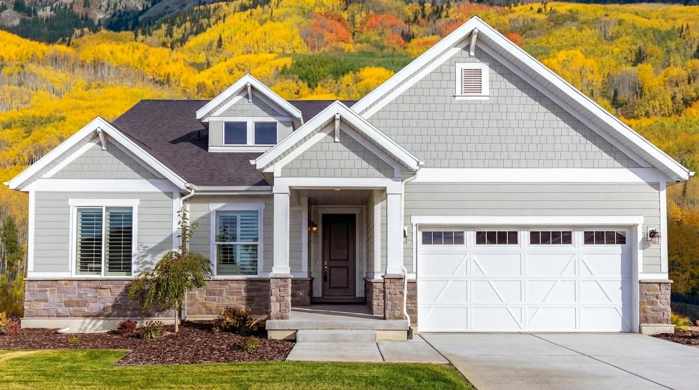 House with siding painted in Comet Dust 5006-1A by Valspar