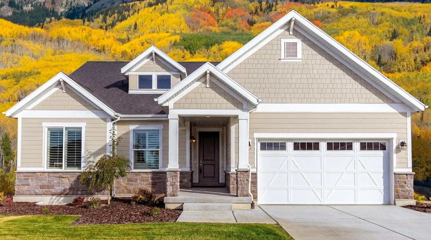 House with siding painted in Gentle Lamb V177 by Valspar