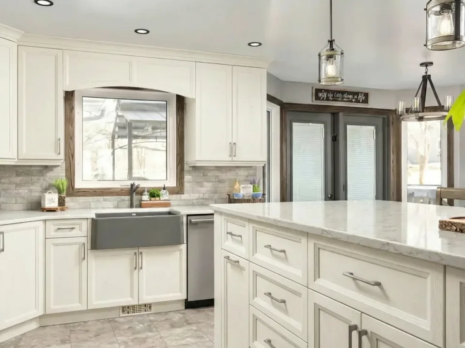 Kitchen cabinets painted white