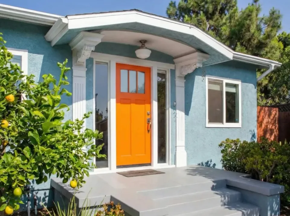 Original entry door - unpainted