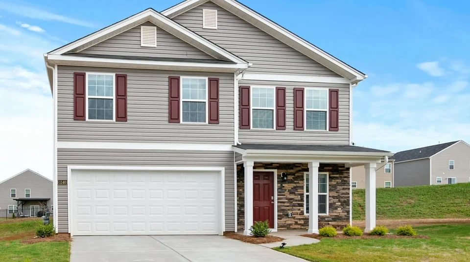 Craftsman house with white trim