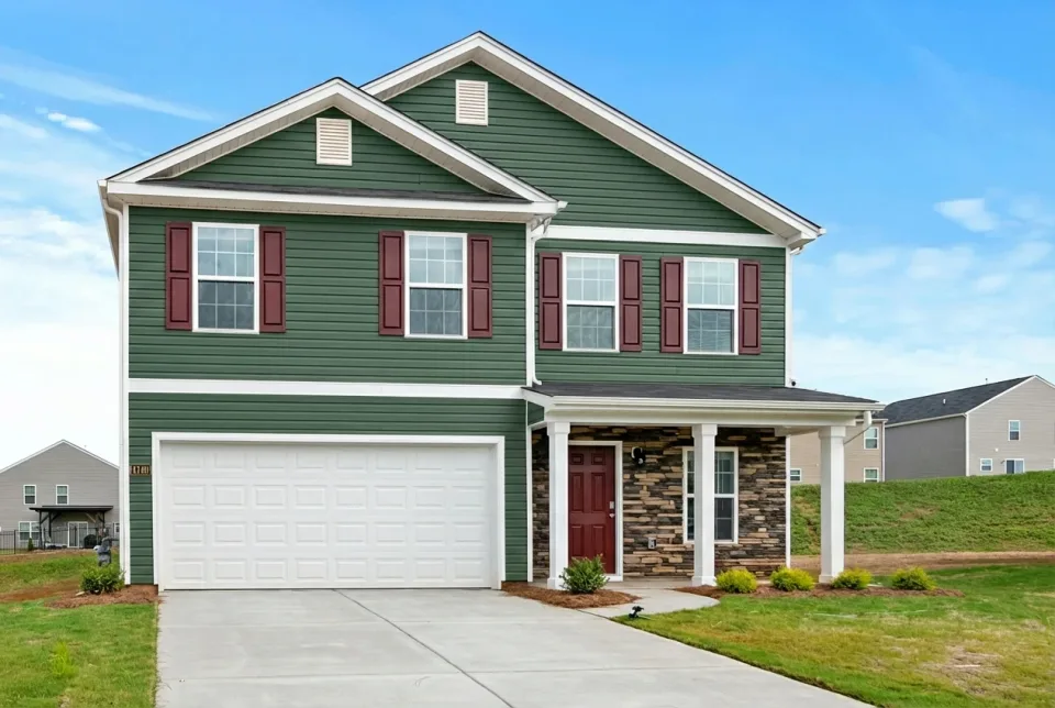 Siding painted with Evergreens (SW 6447)